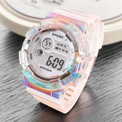 Unisex Sports Watch Glow Dark Date Alarm Durable Rubber Strap Multifunctional