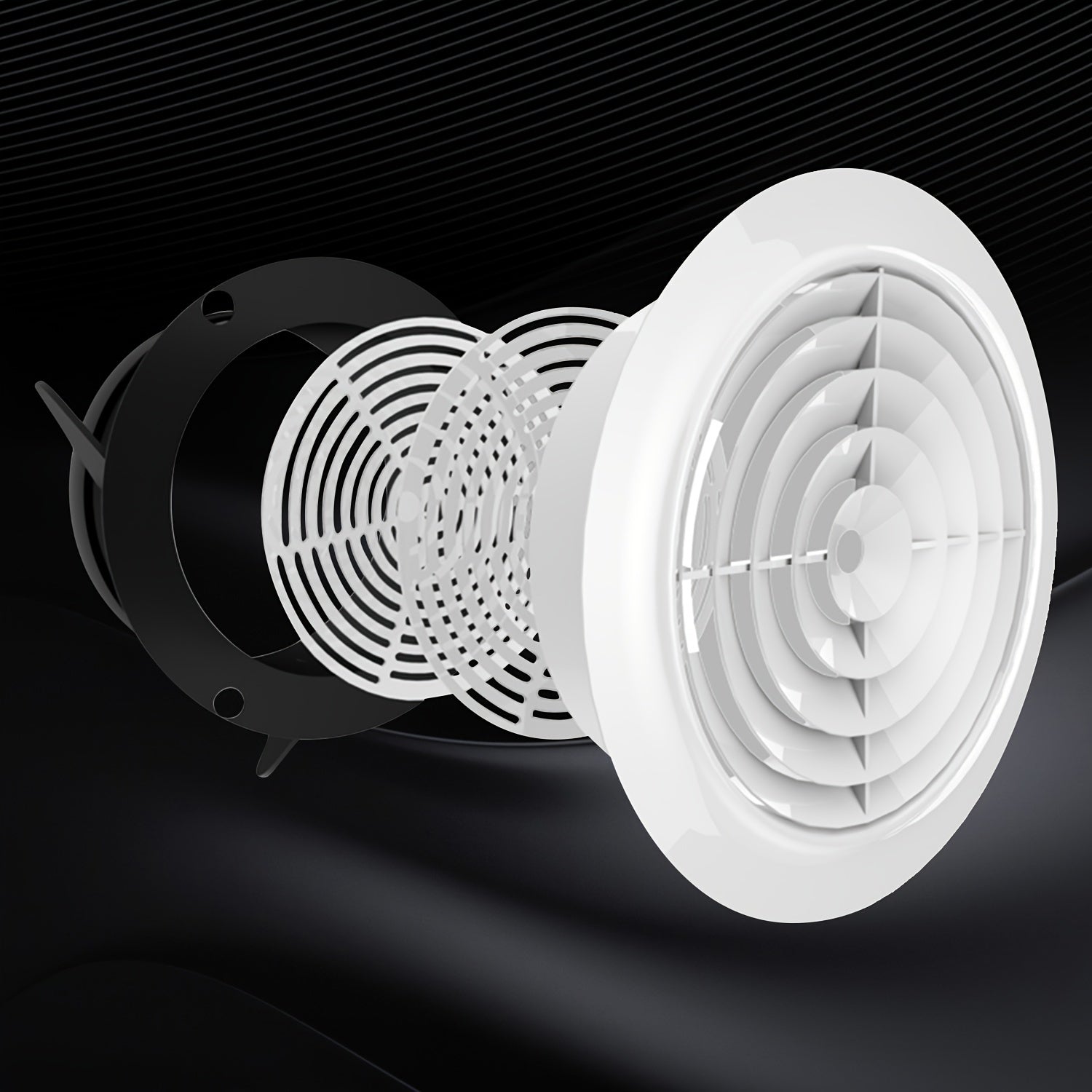Adjustable Vent Cover 75-200mm Round Soffit Vents Louver Grill Cover