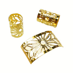 100pcs Beads Hair Braid Clips Hair Braiding Metal Cuffs Decoration