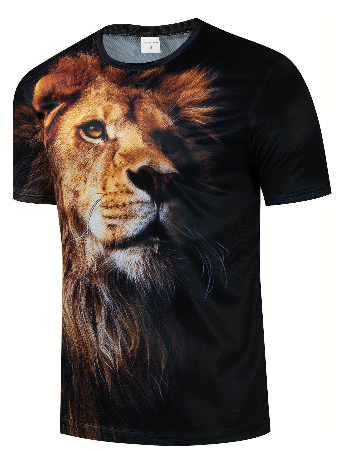 Men's 3D Lion Graphic T Shirt Stylish Summer Casual Tee