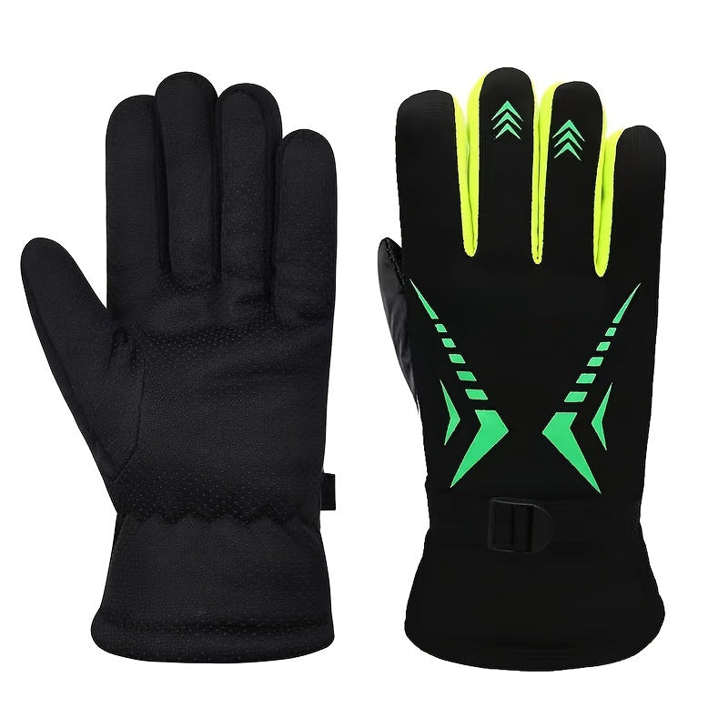 Men's Winter Warm Plush Gloves - Windproof & Coldproof