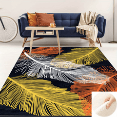 Modern Feather Pattern Soft Carpet Non Slip Rug