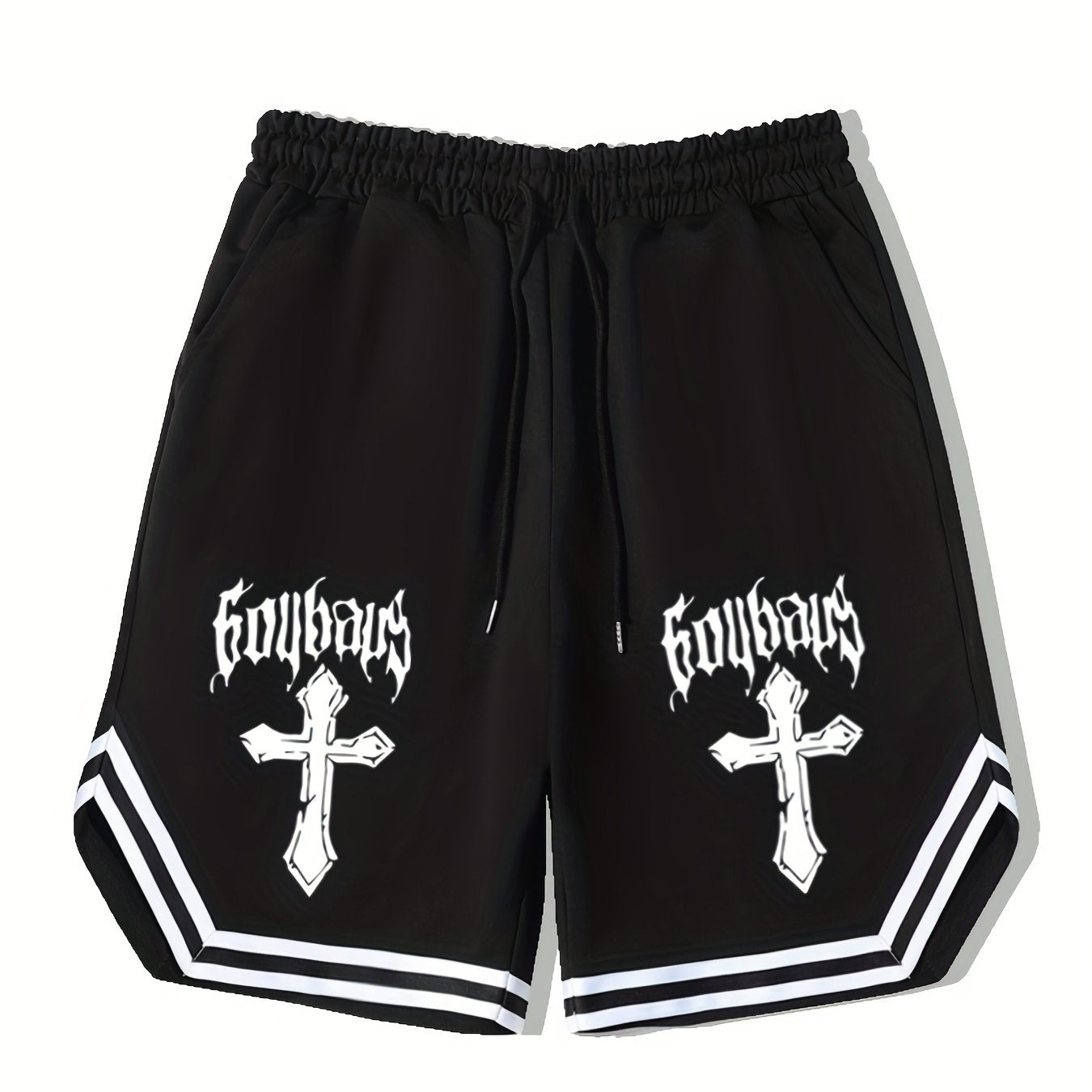 Men's Cross Graphic Drawstring Stretchy Shorts