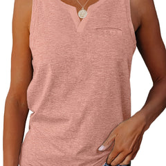 Summer Solid Tank Top Casual Sleeveless Crew Neck Tank Top Casual Every Tops