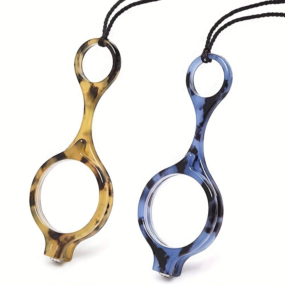 Tortoiseshell Foldable Reading Glasses Lightweight Necklace Readers