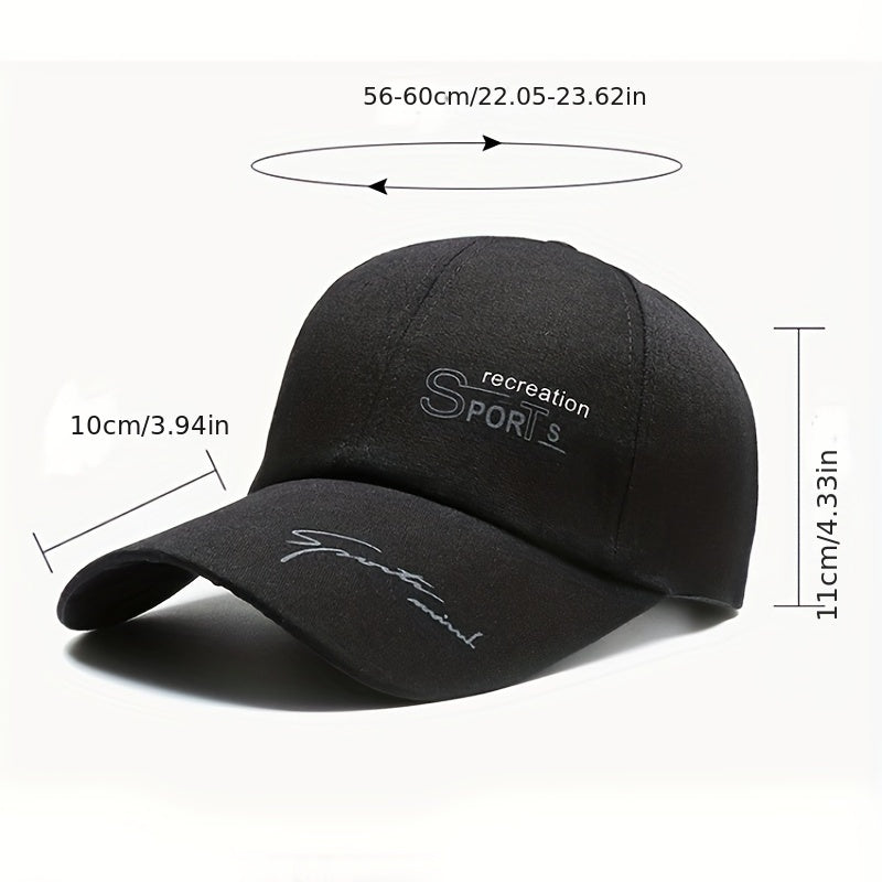 Canvas Extended Brim Baseball Cap Men's Women's Sunblock Hat