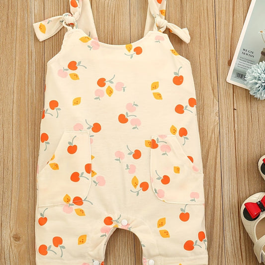 Baby Cotton Fruit Graphic Overalls Infant Romper