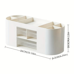 Transparent Desktop Pen Holder with Drawer