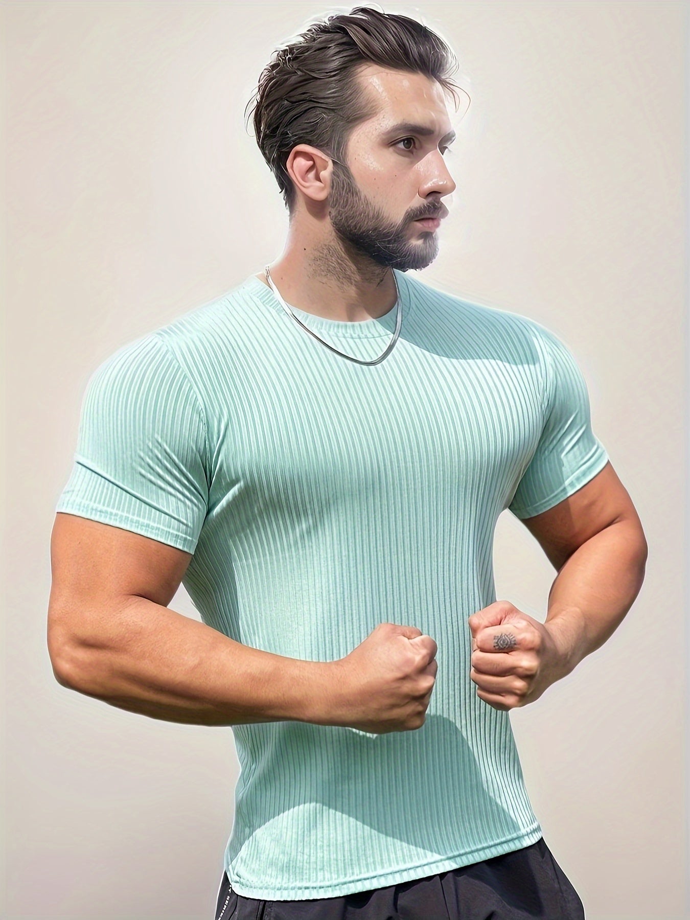 Men's Solid Crew Neck Active T shirt Casual Comfy Tees Tshirts For Summer