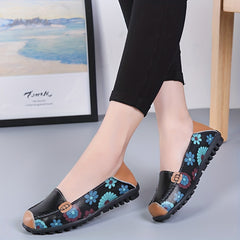 Women's Floral Loafers Slip On Flat Shoes Soft Sole Casual Walking Shoes