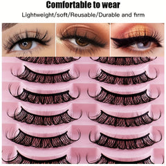 Curling Thick Volume Lashes Natural Look False Eyelashes 10 Pairs