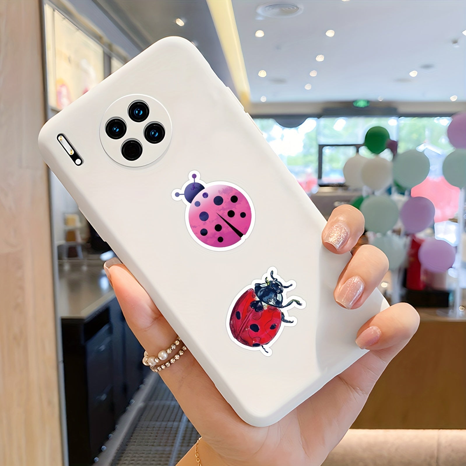 500pcs Waterproof Ladybug Vinyl Decals for Bike, Laptop, Water Bottle