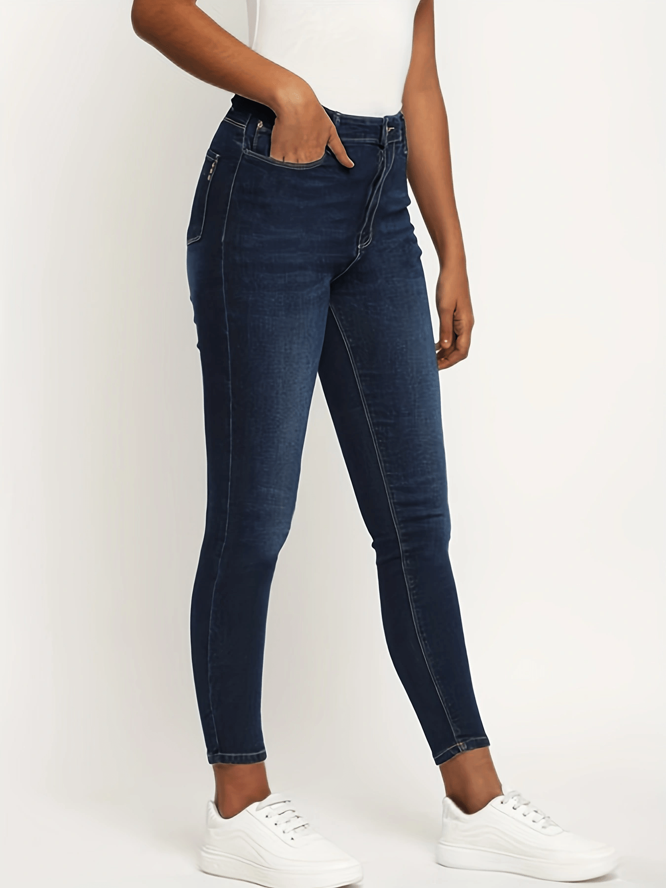 Navy Slim Fit High Stretch Skinny Jeans Women's Denim Jeans