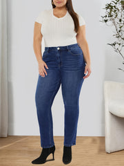 Solid High Rise Stretch Jeans