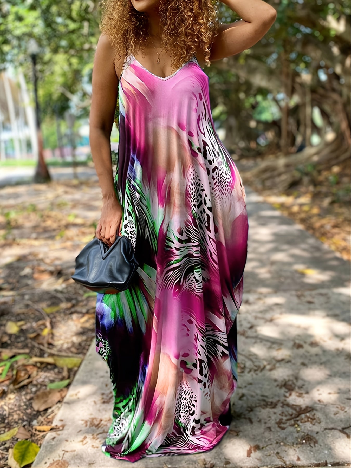 Colorful Cami Maxi Dress Women's Plus Sexy Long Dress