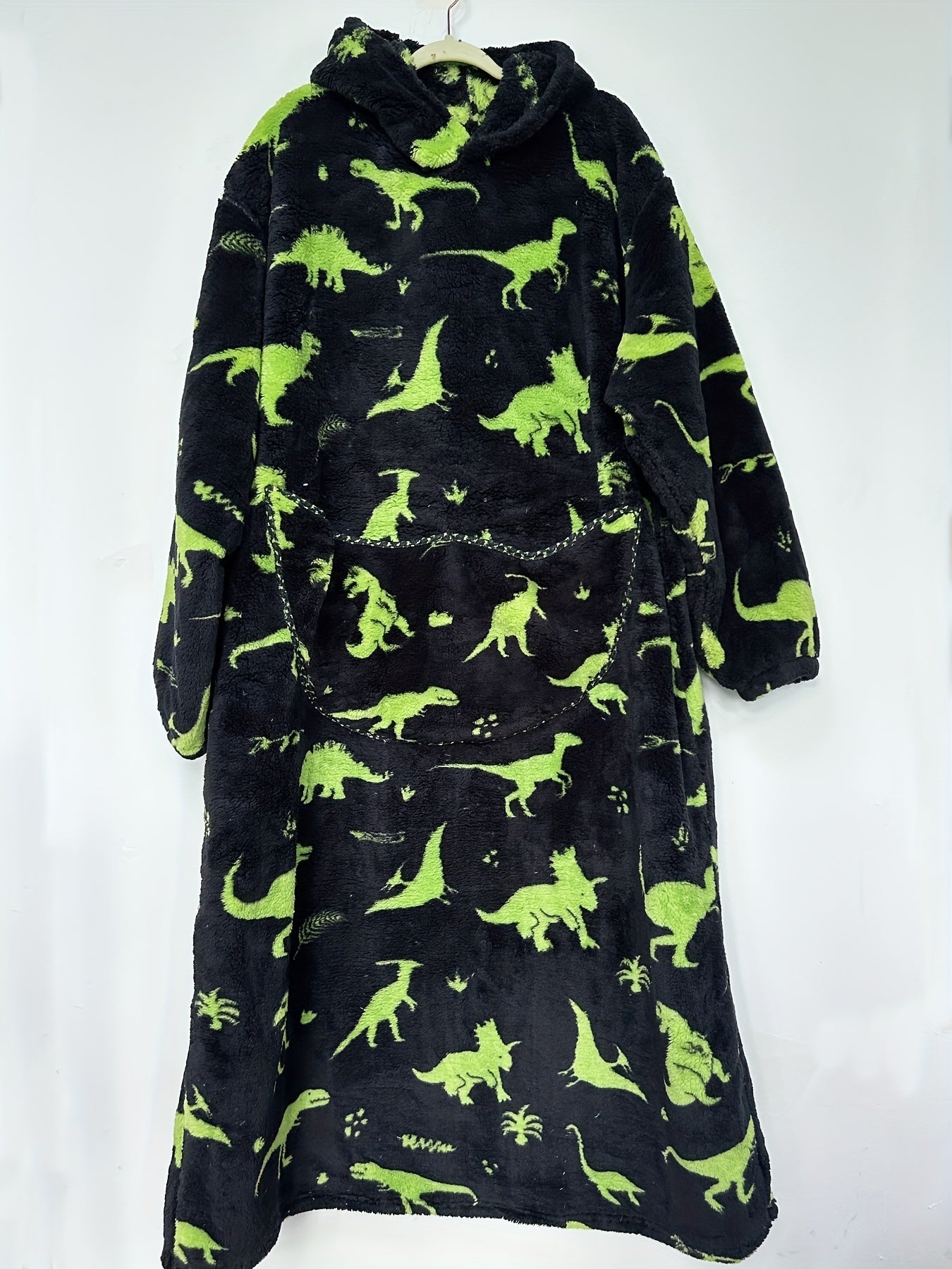 Polar Bear Flannel Nightgown Fleece Hooded Blanket