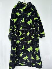 Polar Bear Flannel Nightgown Fleece Hooded Blanket