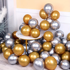 100pcs 5inch 12 Golden Metal Balloons Party Decoration Halloween Christmas