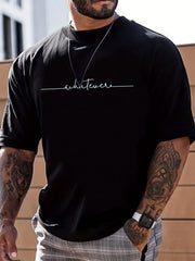 Men's Casual Letters Graphic Print Crew Neck T-shirts Top Tees