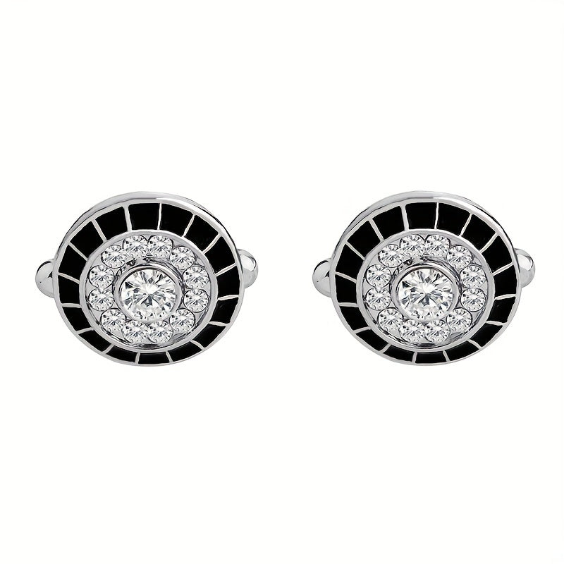 Men's French Alloy Artificial Diamond Cufflinks Business Accessories