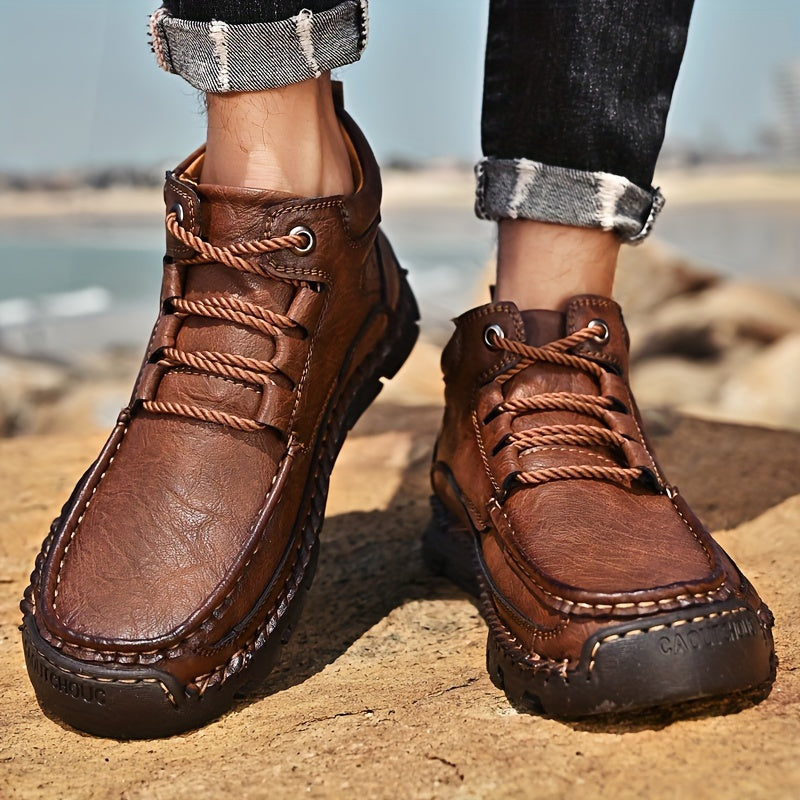 High Top Hiking Boots for Men Non Slip Lace Up Shoes