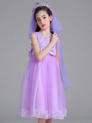 Toddler Girls Butterfly Applique Mesh Princess Dress