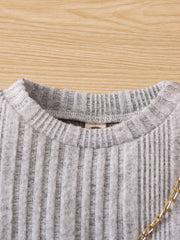 Girls Ribbed Stretch Fit Slim Dress Kids Clothes