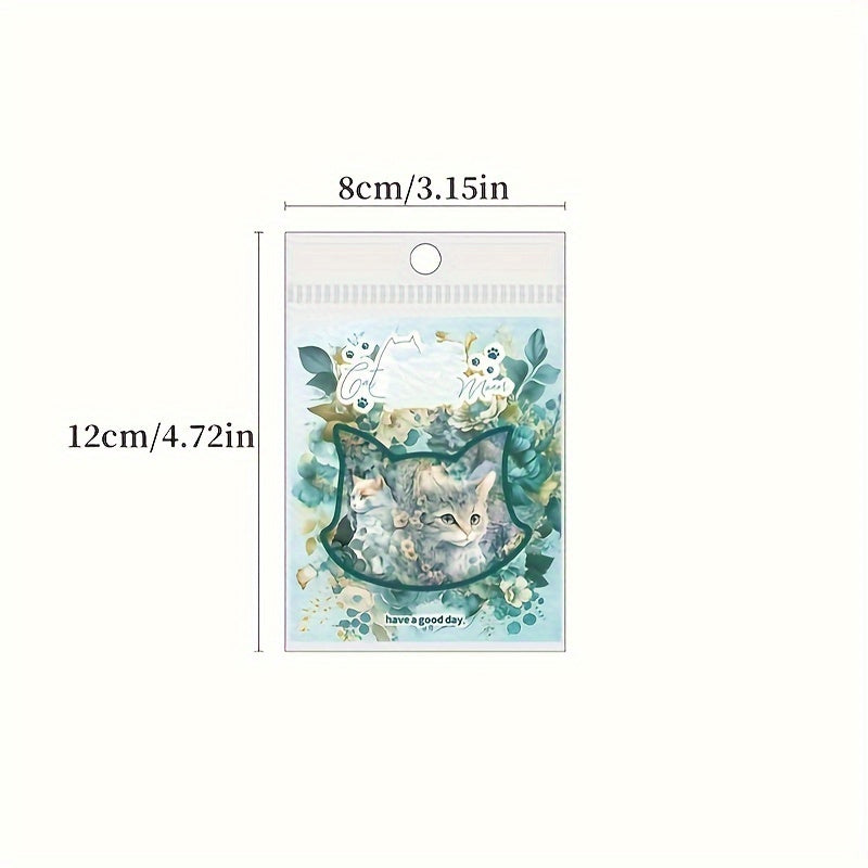 20pcs Cartoon Manor Cat PET Stickers Set for DIY Journal Scrapbook Decoration