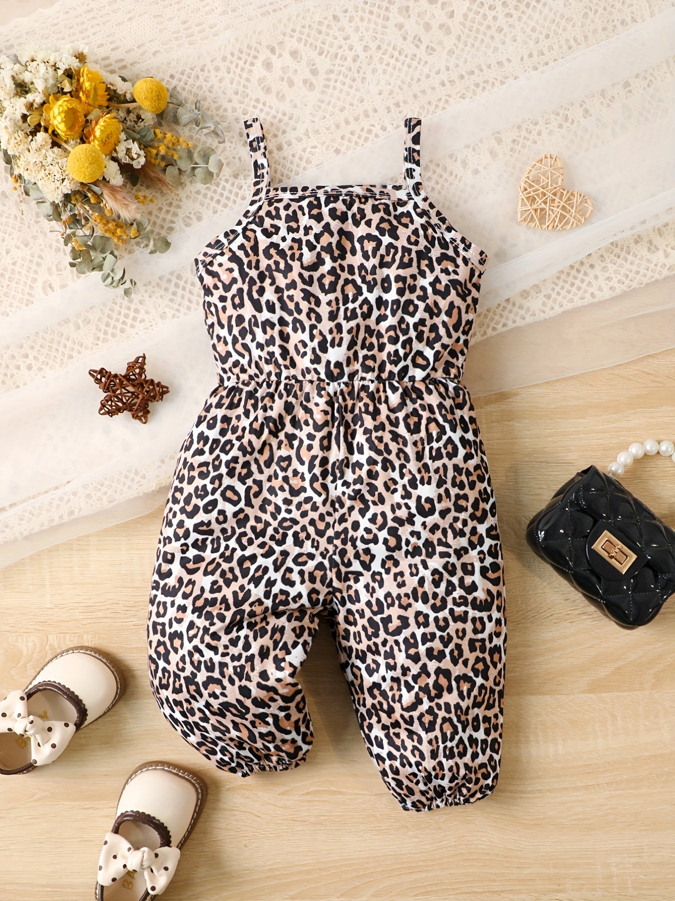 Leopard Graphic Romper for Baby Girls
