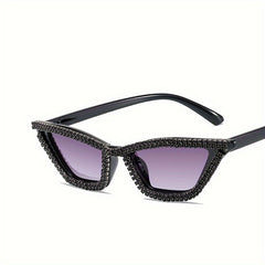 Y2K Cat Eye Sunglasses Rhinestone Tinted Glasses UV400
