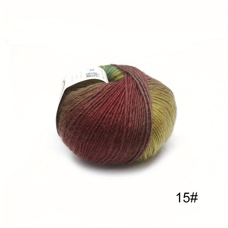 4x50g Dyed Rainbow Yarn 100% Wool for Crochet Knitting
