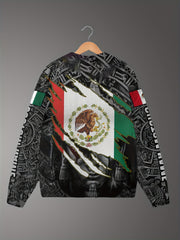 Mexico Eagle Print Men's Sweatshirt for Autumn Winter