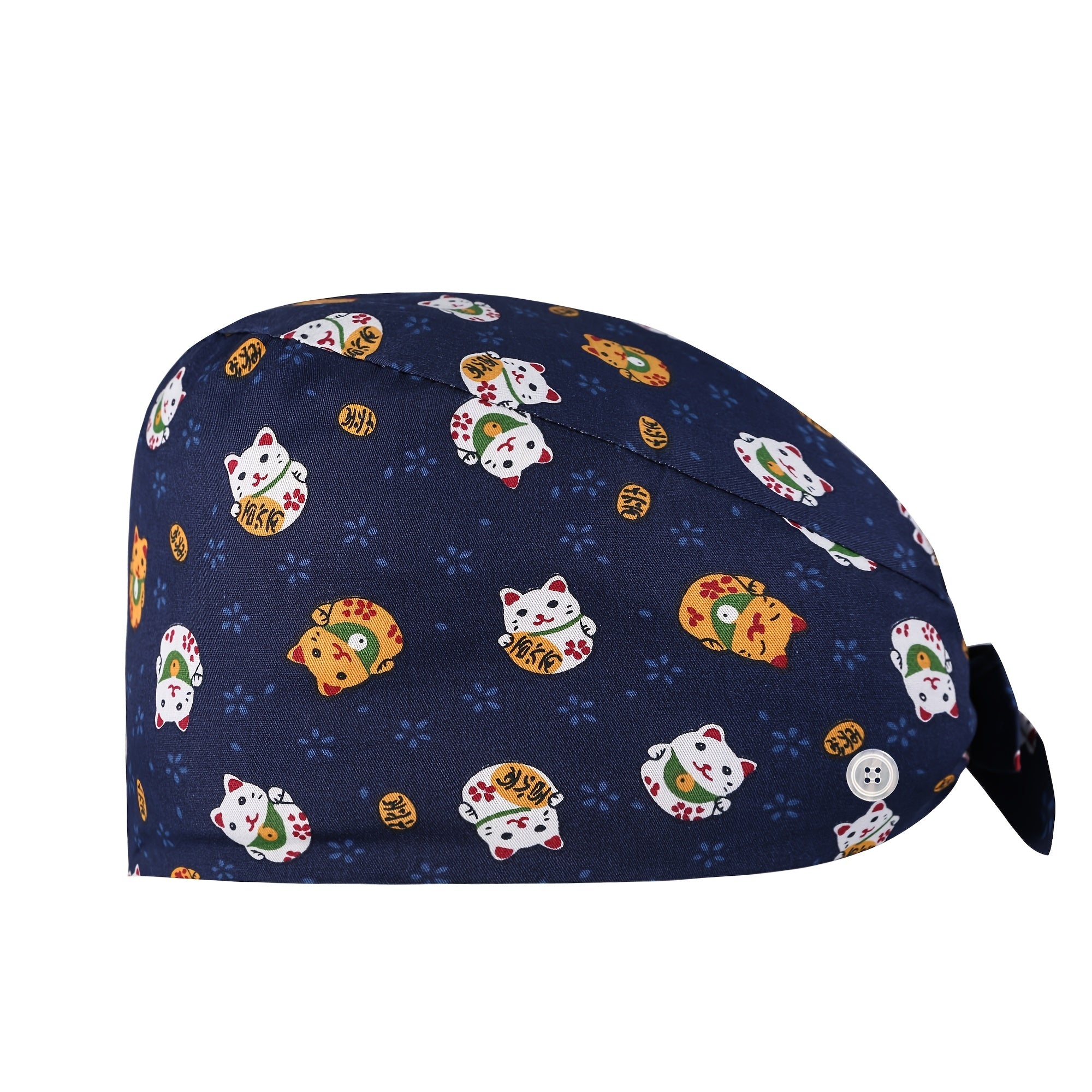 Cartoon Print Cotton Work Cap Nurse Cap Scrub Cap Unisex Working Hat