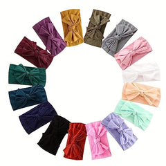 Soft Nylon Elastic Bow Headband for Baby Girls