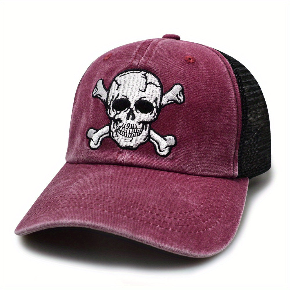 Skull Head Summer Trucker Cap Sunshade Breathable Baseball Cap