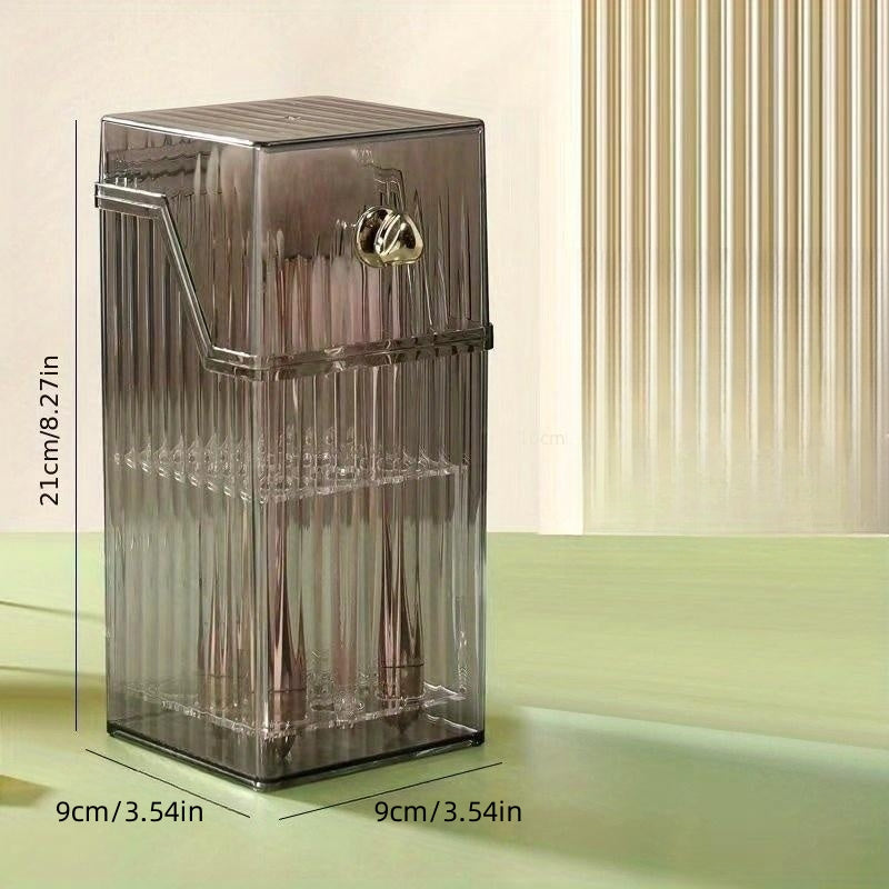 Clear Makeup Brush Storage Box Organizer Dust-proof with Lid