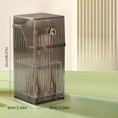 Clear Makeup Brush Storage Box Organizer Dust-proof with Lid