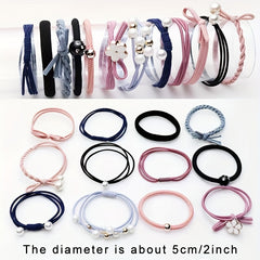 12pcs Faux Pearl Elastic Hair Ties for Girls
