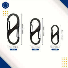 10pcs Zinc Alloy S Hook Keychain Anti lost Metal Keyring for Camping Hiking