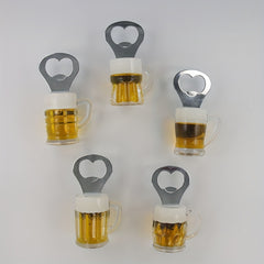 Magnetic Beer Bottle Opener PVC Beer Bottle Refrigerator Decoration