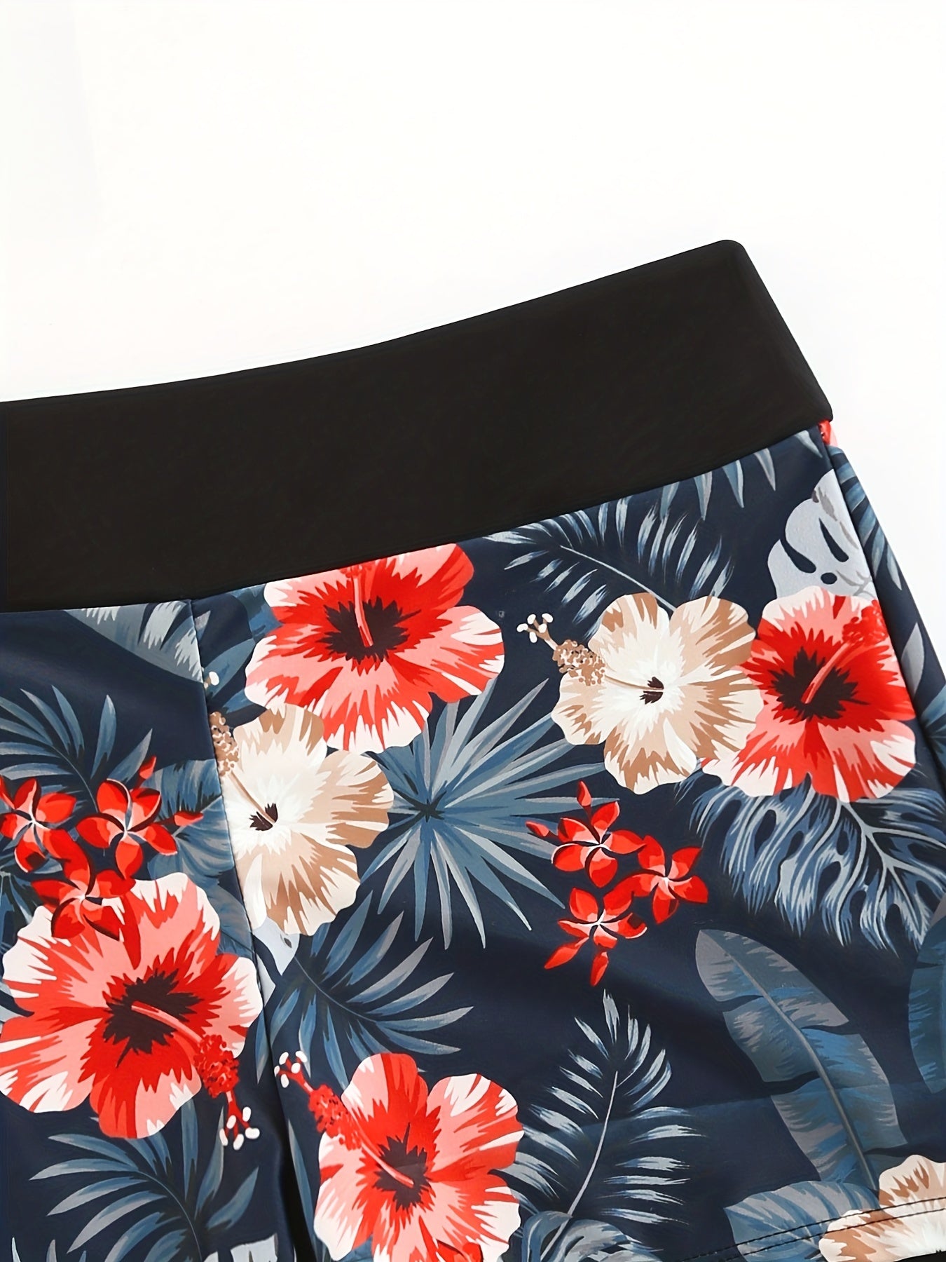 Tropical Print Sexy Boxer Short Bottom High Waist Swimwear