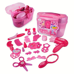 Kids Makeup & Wig Set with Hair Dryer & Mirror
