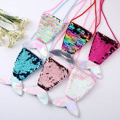 Sequin Mermaid Tail Shoulder Bag Zipper Messenger Coin Purse