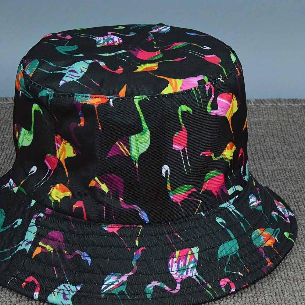 Flamingo Print Bucket Hat Sun Protection Hat