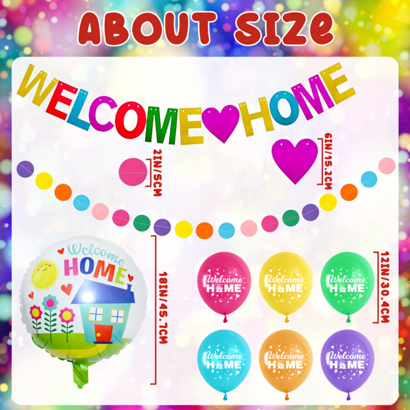 33pcs Welcome Home Party Decorations Glitter Banners Garland Balloons