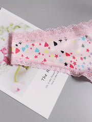 3 Pack Plus Size Lace Print Cheeky Panty Set