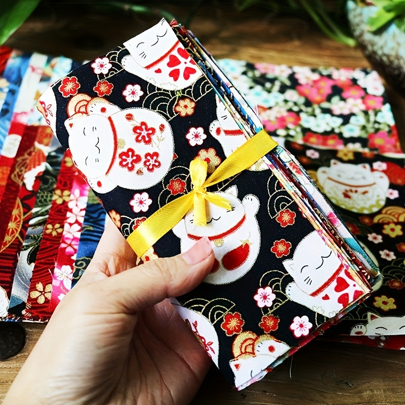 40pcs Japanese Style Flower Printed Fabric Patchwork For DIY Craft Sewing