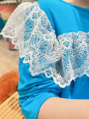 Girls Modal Nightdress Long Sleeve Round Neck Princess Dress