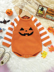 Halloween Party Baby Unisex Pumpkin Sweater Romper Cosplay Clothes