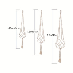 1pc 3pcs Macrame Plant Hanger Set Large Ivory